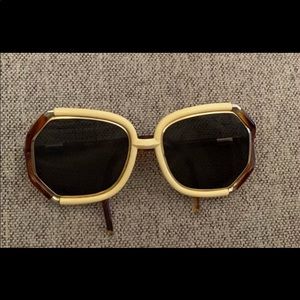 Ted Lapidus vintage 1970’s cream and tortoise shell sunglasses with new lenses!